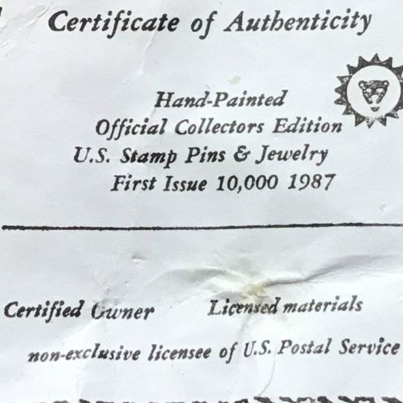 USPS Vintage Love Stamp Pin Authenticity Certificate, NEW - Picture 16 of 16